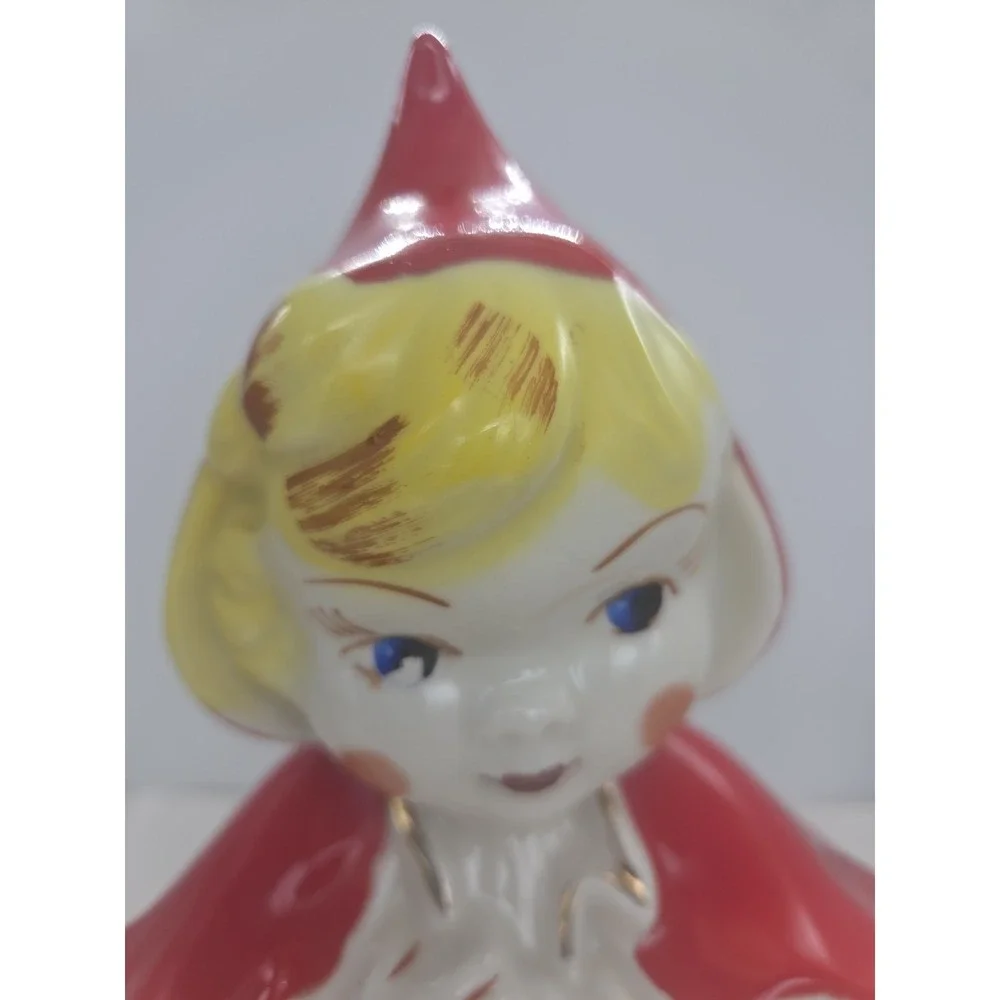 Little Red Riding Hood Open Taco-Style Basket Hull #967 Vintage Cookie Jar 1940s